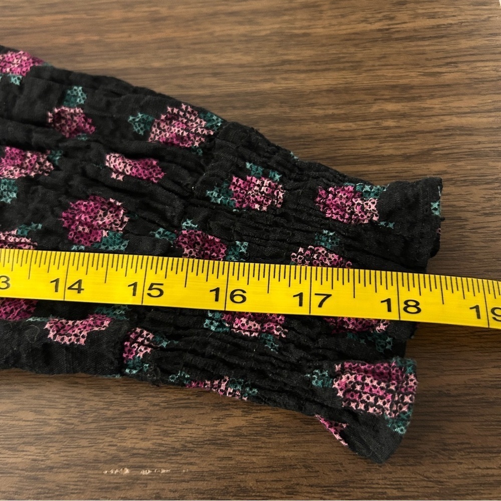 ❤️ Zara Dark Blouse with Pink Floral Design L - Picture 10 of 10